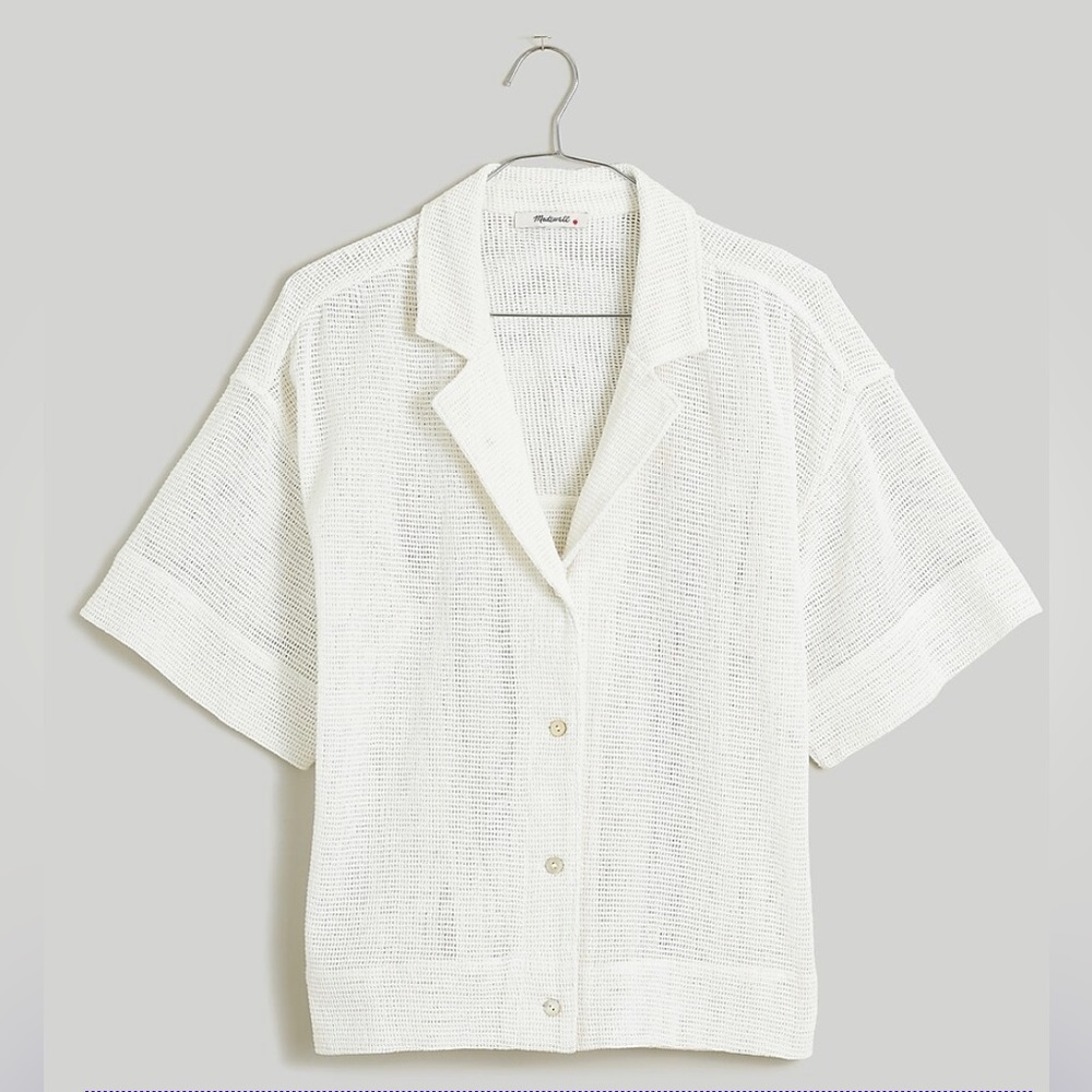 Madewell Cotton Mesh Camp Shirt - L